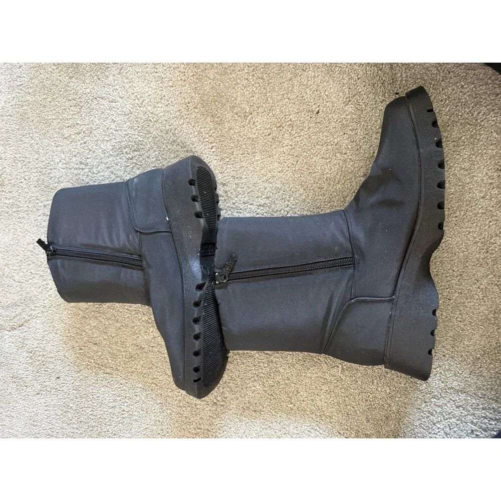 TOTES BLACK ALL WEATHER DOUBLE SIDED ZIP BOOTS LADIES 9M Rhonda
